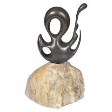 Petite bronze and stone sculpture
